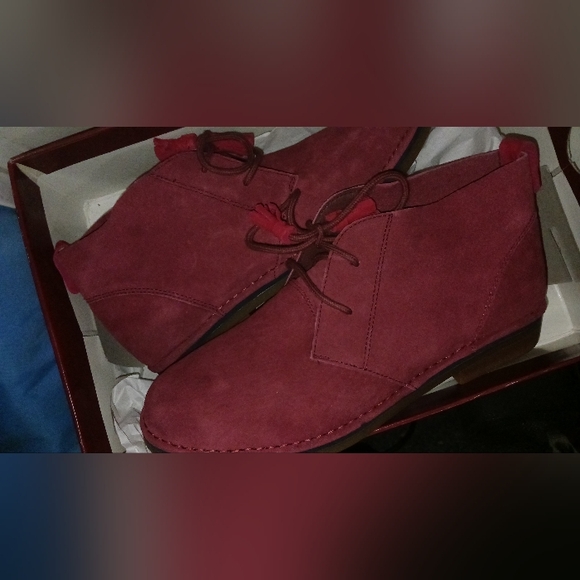 Hush Puppies Women's Cyra Catelyn Boots 5490-603 Dk Red Suede NIB Sz US10/EU42 - Picture 12 of 12